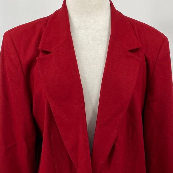 Vintage Pendleton Wool Blazer Single Breasted Button Down Pockets Red Womens 14 - Picture 3 of 12